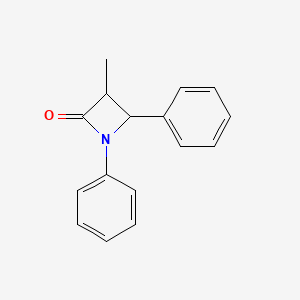 molecular formula C16H15NO B11869286 2-Azetidinone, 3-methyl-1,4-diphenyl- CAS No. 7468-12-4