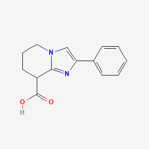 molecular formula C14H14N2O2 B11869304 2-Phenyl-5,6,7,8-tetrahydroimidazo[1,2-a]pyridine-8-carboxylic acid 