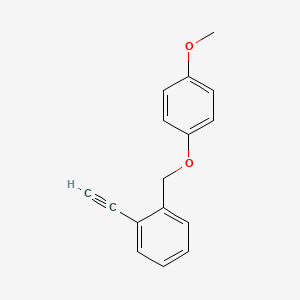 molecular formula C16H14O2 B11869349 1-Ethynyl-2-((4-methoxyphenoxy)methyl)benzene 