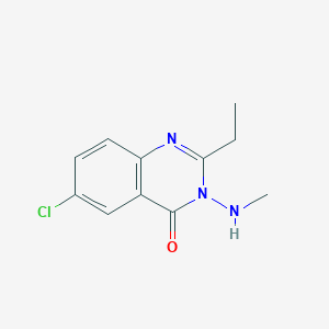 molecular formula C11H12ClN3O B11869353 6-Chloro-2-ethyl-3-(methylamino)quinazolin-4(3H)-one CAS No. 60512-91-6
