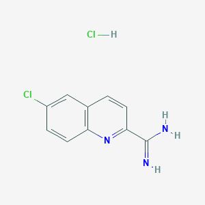 molecular formula C10H9Cl2N3 B11869388 6-Chloroquinoline-2-carboximidamide hydrochloride CAS No. 1179360-68-9