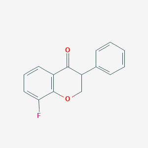 molecular formula C15H11FO2 B11869456 8-Fluoro-3-phenylchroman-4-one 