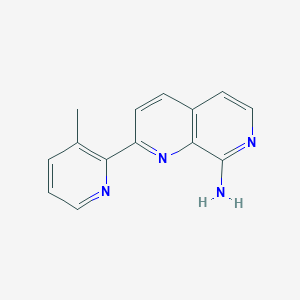 molecular formula C14H12N4 B11869459 2-(3-Methylpyridin-2-yl)-1,7-naphthyridin-8-amine CAS No. 58515-50-7