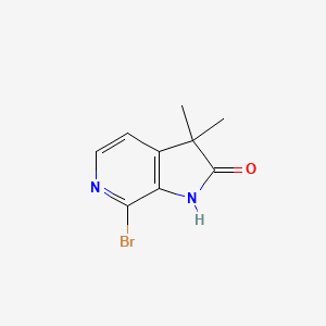 molecular formula C9H9BrN2O B11869468 7-bromo-3,3-dimethyl-1H,2H,3H-pyrrolo[2,3-c]pyridin-2-one CAS No. 2227205-08-3