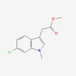 molecular formula C12H12ClNO2 B11869546 Methyl 2-(6-chloro-1-methyl-1H-indol-3-yl)acetate 