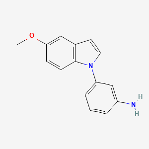 molecular formula C15H14N2O B11869553 3-(5-Methoxy-1H-indol-1-yl)aniline 