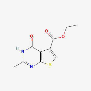 molecular formula C10H10N2O3S B11869558 Ethyl 2-methyl-4-oxo-3,4-dihydrothieno[2,3-d]pyrimidine-5-carboxylate 