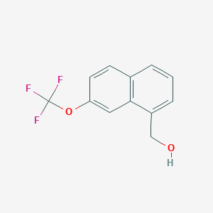 molecular formula C12H9F3O2 B11869559 2-(Trifluoromethoxy)naphthalene-8-methanol 