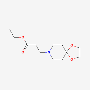 molecular formula C12H21NO4 B11869626 Ethyl 3-(1,4-dioxa-8-azaspiro[4.5]decan-8-yl)propanoate CAS No. 93186-05-1
