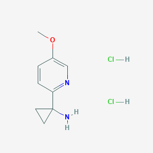molecular formula C9H14Cl2N2O B11869651 1-(5-Methoxypyridin-2-yl)cyclopropanamine dihydrochloride 