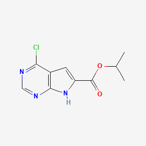 molecular formula C10H10ClN3O2 B11869670 Isopropyl 4-chloro-7H-pyrrolo[2,3-d]pyrimidine-6-carboxylate 