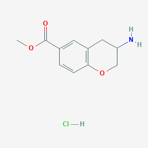 molecular formula C11H14ClNO3 B11869689 Methyl 3-aminochroman-6-carboxylate hydrochloride 