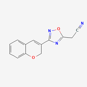 molecular formula C13H9N3O2 B11869762 2-(3-(2H-Chromen-3-yl)-1,2,4-oxadiazol-5-yl)acetonitrile 