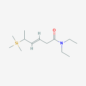 molecular formula C13H27NOSi B11869791 N,N-Diethyl-5-(trimethylsilyl)hex-3-enamide 