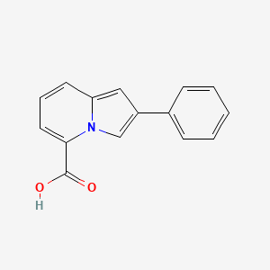 molecular formula C15H11NO2 B11869886 2-phenylindolizine-5-carboxylic Acid 