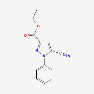 molecular formula C13H11N3O2 B11869904 Ethyl 5-cyano-1-phenyl-1H-pyrazole-3-carboxylate CAS No. 3399-56-2