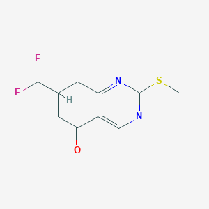 molecular formula C10H10F2N2OS B11869925 7-(Difluoromethyl)-2-(methylthio)-7,8-dihydroquinazolin-5(6H)-one 