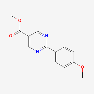 molecular formula C13H12N2O3 B11869948 Methyl 2-(4-methoxyphenyl)pyrimidine-5-carboxylate 