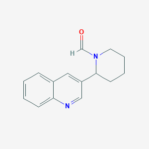 molecular formula C15H16N2O B11869978 2-(Quinolin-3-yl)piperidine-1-carbaldehyde 