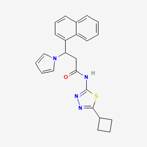 molecular formula C23H22N4OS B1187004 N-(5-cyclobutyl-1,3,4-thiadiazol-2-yl)-3-(naphthalen-1-yl)-3-(1H-pyrrol-1-yl)propanamide 