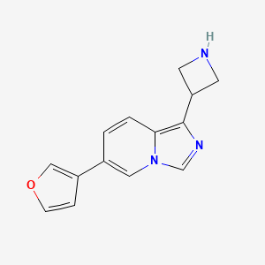 molecular formula C14H13N3O B11870051 1-(Azetidin-3-yl)-6-(furan-3-yl)imidazo[1,5-a]pyridine 