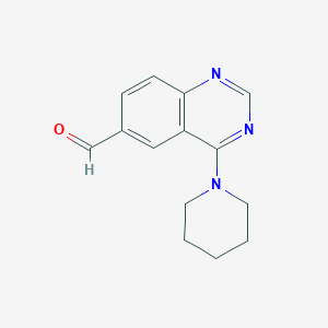 molecular formula C14H15N3O B11870097 4-(Piperidin-1-yl)quinazoline-6-carbaldehyde CAS No. 648449-10-9