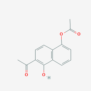 molecular formula C14H12O4 B11870141 6-Acetyl-5-hydroxynaphthalen-1-yl acetate CAS No. 93250-17-0