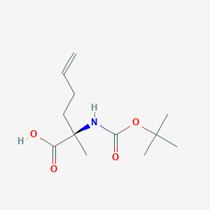 molecular formula C12H21NO4 B11870170 (R)-2-(Boc-amino)-2-methylhex-5-enoic acid 