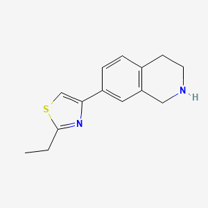 molecular formula C14H16N2S B11870177 2-Ethyl-4-(1,2,3,4-tetrahydroisoquinolin-7-yl)thiazole 