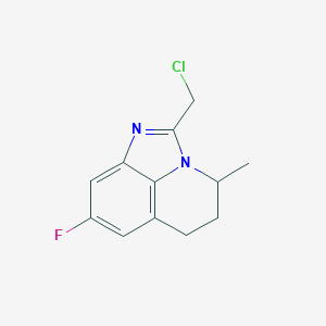 molecular formula C12H12ClFN2 B11870256 2-(Chloromethyl)-8-fluoro-4-methyl-5,6-dihydro-4H-imidazo[4,5,1-ij]quinoline 