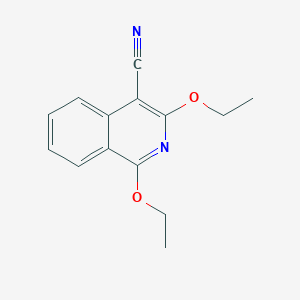 molecular formula C14H14N2O2 B11870298 1,3-Diethoxyisoquinoline-4-carbonitrile CAS No. 63359-51-3