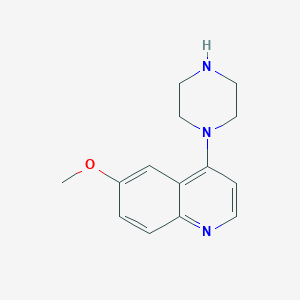 molecular formula C14H17N3O B11870313 6-Methoxy-4-(piperazin-1-yl)quinoline CAS No. 282547-43-7