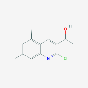 molecular formula C13H14ClNO B11870333 1-(2-Chloro-5,7-dimethylquinolin-3-yl)ethanol 