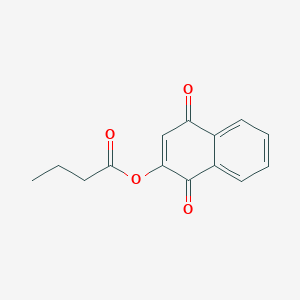 molecular formula C14H12O4 B11870421 1,4-Dioxo-1,4-dihydronaphthalen-2-yl butanoate CAS No. 91270-22-3