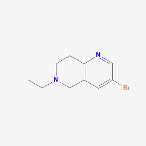 molecular formula C10H13BrN2 B11870512 3-Bromo-6-ethyl-5,6,7,8-tetrahydro-1,6-naphthyridine 