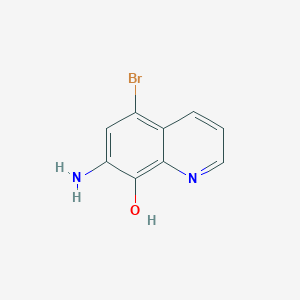 molecular formula C9H7BrN2O B11870593 7-Amino-5-bromoquinolin-8-ol 