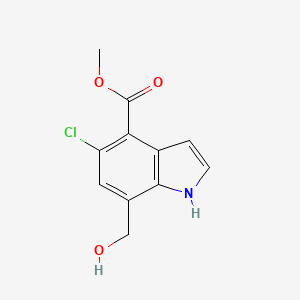 molecular formula C11H10ClNO3 B11870638 Methyl 5-chloro-7-(hydroxymethyl)-1H-indole-4-carboxylate 