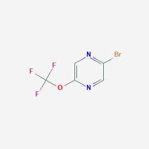molecular formula C5H2BrF3N2O B11870643 2-Bromo-5-(trifluoromethoxy)pyrazine 