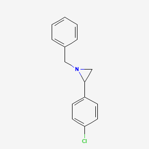 molecular formula C15H14ClN B11870656 1-Benzyl-2-(4-chlorophenyl)aziridine CAS No. 575464-16-3