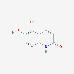 molecular formula C9H6BrNO2 B11870673 5-Bromo-6-hydroxyquinolin-2(1H)-one 