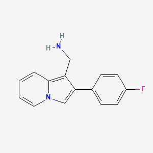 molecular formula C15H13FN2 B11870796 (2-(4-Fluorophenyl)indolizin-1-YL)methanamine 