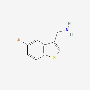 molecular formula C9H8BrNS B11870907 (5-Bromobenzo[b]thiophen-3-yl)methanamine 