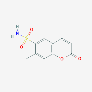 molecular formula C10H9NO4S B11870970 7-Methyl-2-oxo-2H-1-benzopyran-6-sulfonamide CAS No. 553682-93-2