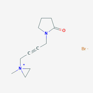 molecular formula C11H17BrN2O B011871 1-Methyl-1-(4-(2-oxo-1-pyrrolidinyl)-2-butynyl)aziridinium bromide CAS No. 106976-63-0