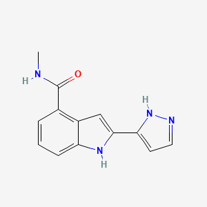 molecular formula C13H12N4O B11871076 n-Methyl-2-(1h-pyrazol-3-yl)-1h-indole-4-carboxamide CAS No. 827317-51-1