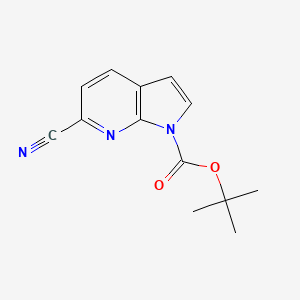 molecular formula C13H13N3O2 B11871087 Tert-butyl 6-cyano-1H-pyrrolo[2,3-B]pyridine-1-carboxylate CAS No. 1028752-24-0