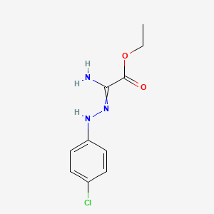 molecular formula C10H12ClN3O2 B11871114 Ethyl 2-amino-2-[2-(4-chlorophenyl)hydrazono]acetate CAS No. 56462-76-1