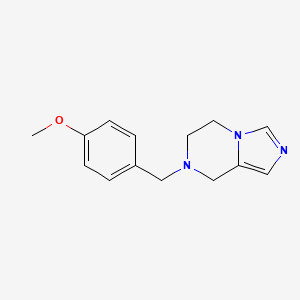 molecular formula C14H17N3O B11871284 7-(4-Methoxybenzyl)-5,6,7,8-tetrahydroimidazo[1,5-a]pyrazine CAS No. 1075728-83-4