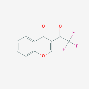 molecular formula C11H5F3O3 B11871328 3-(2,2,2-Trifluoroacetyl)chromen-4-one CAS No. 160856-31-5