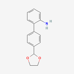 molecular formula C15H15NO2 B11871351 4'-[1,3]Dioxolan-2-yl-biphenyl-2-ylamine CAS No. 400749-83-9